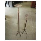 PAIR OF METAL FLOOR CANDLE STANDS