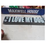 I LOVE MY DOG WOOD SIGN