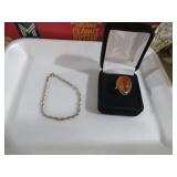 925 LADIES BRACELET AND RING SIZE 7.5