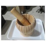 WOOD MORTAR & PESTLE