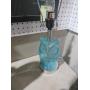 BLUE GLASS OWL LAMP