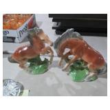 PAIR MID CENTURY CERAMIC HORSE STATUES