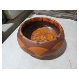 MOST UNUSUAL TURNED MULTIWOOD GEOMETRIC BOWL