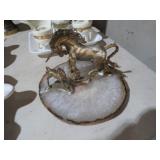 PEWTER UNICORNS ON GEODE