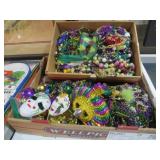 (2) BOXES MARDI GRAS BEADS, MASKS & MISC