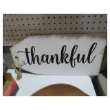 WOOD THANKFULL SIGN
