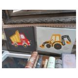 (2) CONSTRUCTION TRUCK & DOZER ON CANVAS