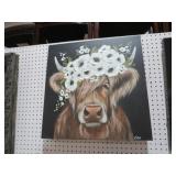 UNIQUE COW PAINTING ON CANVAS