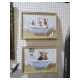 (2) FRAMED COWS IN THE BATHTUB PICTURES