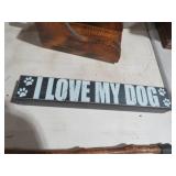 WOOD I LOVE MY DOG SIGN