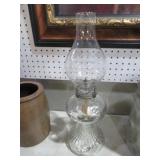 VTG GLASS OIL LAMP W/ STACK
