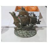 SOLID BRASS HEAVY SHIP DOORSTOP