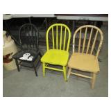 (3) WOOD CHILDS CHAIRS