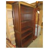 WOOD ADJUSTABLE SHELF BOOKCASE WITH DRAWER