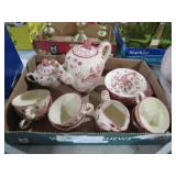 ITALY CERAMIC TEA SET WITH CUPS AND SAUCERS