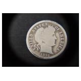 1916 P BARBER DIME 90%