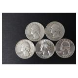 1946 P, 48 S, 49 P, 55 P, 64 P WASH. QUARTERS 90%