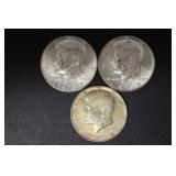 (3) 40% SILVER KENNEDY HALF DOLLARS