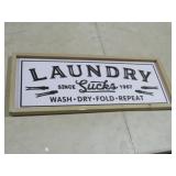 WOOD LAUNDRY ADVERTISMENT SIGN