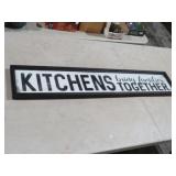 WOOD FRAMED KITCHEN BRING FAMILY TOGETHER SIGN