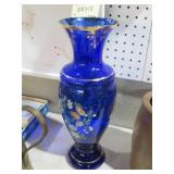 BEAUTIFUL COBALT HANDPAINTED VASE