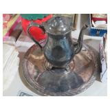 SILVERPLATE COFFEE/TEA POT W/ SERVING TRAY