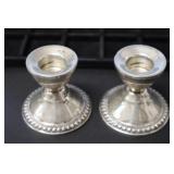 PAIR OF WEIGHTED STERLING SILVER CANDLE HOLDERS