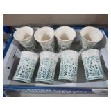 VTG ART POTTERY FLORAL JUICE GLASSES