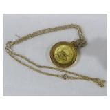 1776 $20 LADY LIBERTY GOLD COIN REPLICA PENDANT