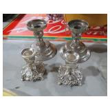 (2) SETS SILVERPLATED CANDLEHOLDERS