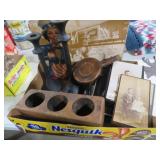 COLLECTION OF METAL CANDLESTICKS, OLD PHOTOS