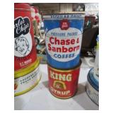 (2) VINTAGE COFFE KING SYRUP TINS