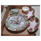 COLLECTION OF HAND PAINTED PLATE CHINA  AND SAUCER