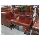 ANTIQUE CHERRY VANITY DRESSER WITH MIRROR