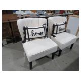 PAIR OF BEAUTIFUL OFF WHITE FABRIC SIDE CHAIRS
