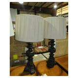 PAIR OF ORNATE TABLE LAMPPS WITH SHADES