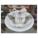 THE COLONIAL CO. HANDPAINTED PITCHER & BOWL