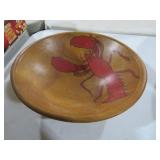 CRAFTWOOD CO. MAINE TURNED WOOD BOWL W/ PAINTED