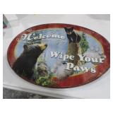 METAL SIGN BEARS & CABIN DECOR 17X12