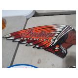24" METAL INDIAN  MOTORCYCLE ADV. SIGN