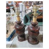 (2) VTG SMALL WOOD LAMPS