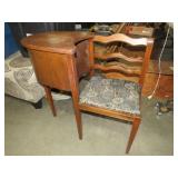 ANTIQUE TELEPHONE TABLE GOSSIP BENCH