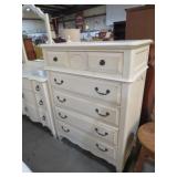 BASSETT SOLID WOOD 5 DRAWER HIGHBOY CHEST