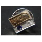 3.5 GRAM 14K GOLD DIAMOND AND SAPPHIRE PIN