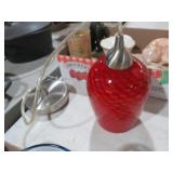 VINATGE RED GLASS HANGING LIGHT