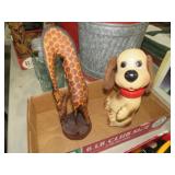 VINTAGE IDEAL DOG FIGURE WITH GIRAFFE FIGURE