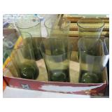 AVOCADO GREEN S/6 GLASS  TUMBLERS