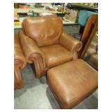 BEAUTFIUL LEATHER ARMCHAIR WITH FOOT OTTOMAN