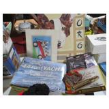 COLLECTION OF ARTWORK, NASCAR, AND BOAT MODEL