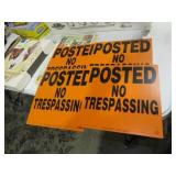 (4) TIN NO TRESPASSING SIGNS
